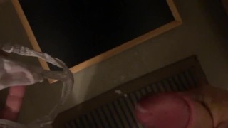 Secretly cumming on step sister’s used panties and leaving them where she left them
