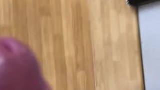 Risky wank and cum in work canteen 