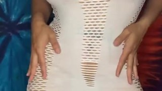 Lingerie body display with pussy peakaboo 
