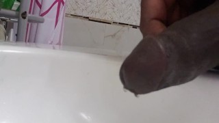 Black Balls dancing and dangling. Suck them gently and COME LICK MY TINT. Pee finish...