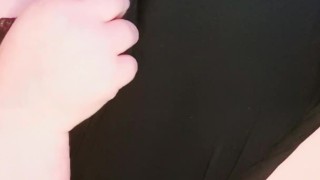 I tuck a vibe into my pants and play with my nipples until I cum