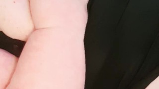 I tuck a vibe into my pants and play with my nipples until I cum