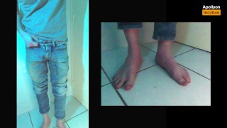 (60fps) Hot Twink holds but ultimately pisses on himself barefoot + Bonus - Apollyon_Incubus