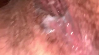 BBW Grinds Slick Hairy Cunt on Public Sink While Pissing