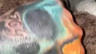 Sexy Tatted fat cock wank 