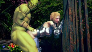 Female knight lose to monster ork - episode.2