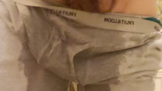 Chubby DILF self piss and Jerkoff