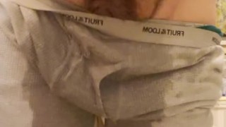 Chubby DILF self piss and Jerkoff
