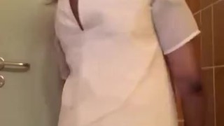 Trying to be innocent girl in front of the camera