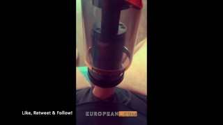 Edging my cock with an automatic fleshlight