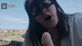 Lika Lax in Full View on the Construction Site Fucked Herself in the Throat and Hard Squirted 