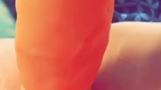 Dildo stretching my tight pussy 