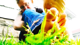 Giant Shrinks You Outdoor Dirty Foot Worship FTM