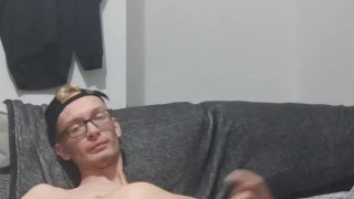 Very skinny teen masturbates and shows off his skinny ribs and has amazing leg orgasm cumshot