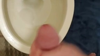 Jerk off Into toilet