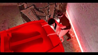 goth girl gets fucked on the garage by a black dude