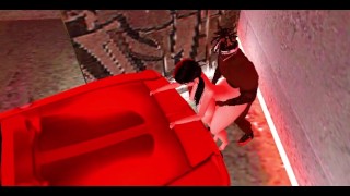 goth girl gets fucked on the garage by a black dude