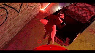 goth girl gets fucked on the garage by a black dude