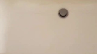 Shooting big load into bathtub