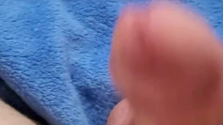 Stroking my hard cock