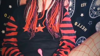 Solo Monster Dildo Play