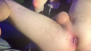 Handsome guy is reaching anal orgasm with his toys all wet