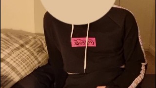 Femboy milks himself in thigh highs 