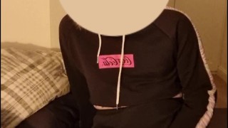 Femboy milks himself in thigh highs 