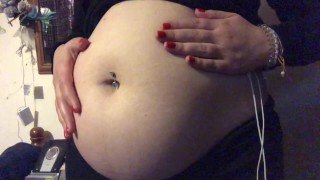 Swollen Belly Girl's Big Noisy Belly