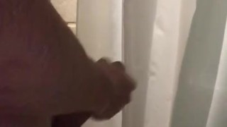 Horny college boy playing with his dick in the shower