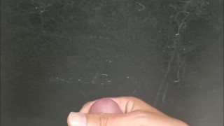 Risky public bathroom fun