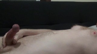 Pumping Out A Huge Load, Getting Some On My Face - JohnnyIzFine