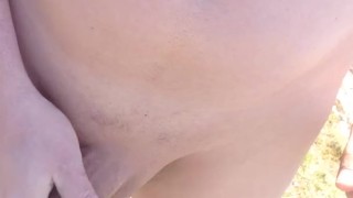 Abspritzen in der Natur