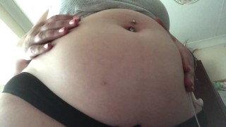 Swollen Belly Girl Hungry/Digesting Belly