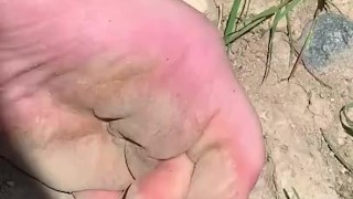 Feet getting nice a dirty outside 