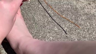 Feet breaking twigs