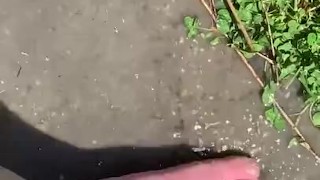 Feet playing in a puddle