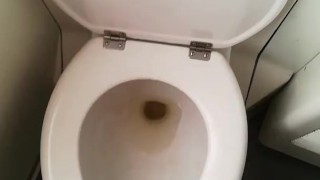 Getting a semi while pissing in the train toilet, then spitting