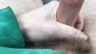 Big hard dick Cumming in car before work 