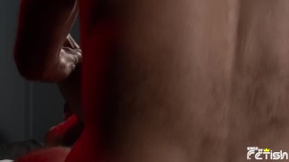 Massive tattooed man bangs deep a bald guy with hairy ass in different positions