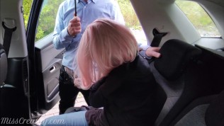 Dogging My Wife in Public Car Parking and Jerks Off an Voyeur While It Rains - Misscreamy 