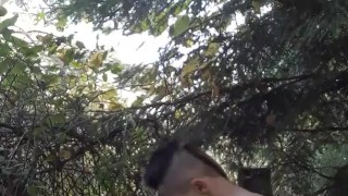 Playing with my big cock outside my house completely NAKED!