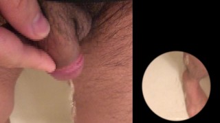 【4K オススメ】超どアップ！尿道から出るおしっこと亀頭についた雫・・・これは見ごたえある！？