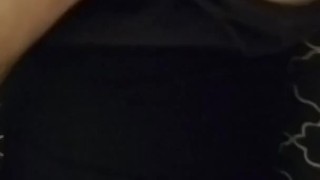 Sissy play, thong bodysuit, skirt, masterbation