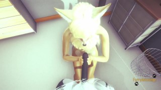 Furry Yaoi - POV Fox jerk off to cat with cum in his faces and fucked with creampie