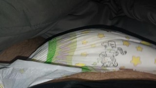 Playing in my very wet diaper