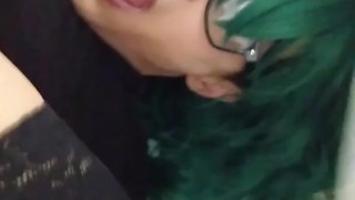 Sissy Crossdresser Self Facial and Cum Swallow