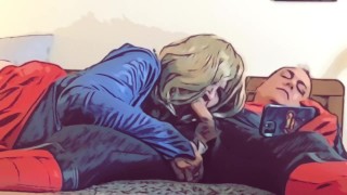 Granny Supergirl Sucks Spiderman