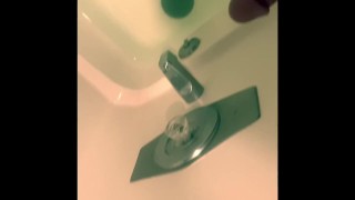 PISSING IN THE BATHTUB AND ON THE FLOOR PEE HUGE DICK DADDY REVAN