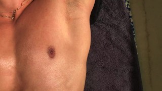 Cumming on the balcony